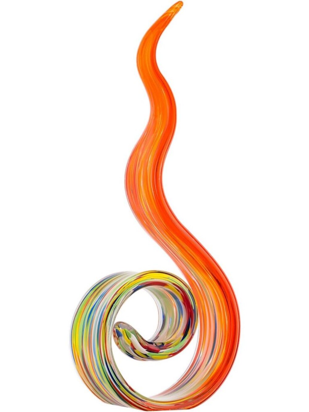 11.4" Tall Hand Blown Glass Sculpture - Modern Coastal Art Figurine for Home